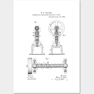 Machine for Contracting the end of a tube Vintage Retro Patent Hand Drawing Funny Novelty Gift Posters and Art